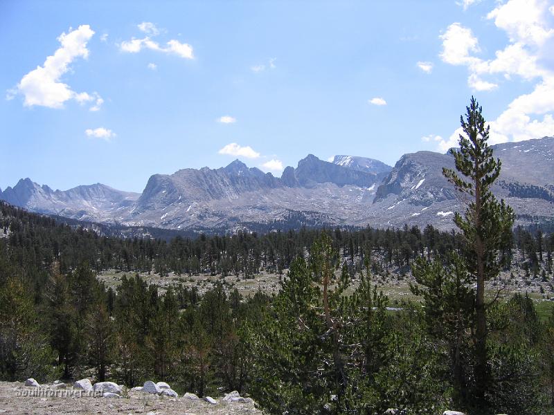 IMG_1591.JPG - View of Mt. Whitney (rounded mountain in the back) from north of Wright's Creek