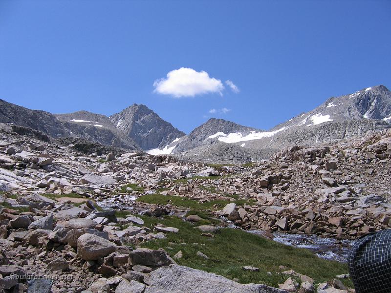 IMG_1624.JPG - Looking back up to Forester Pass from Bubbs Creek headwaters