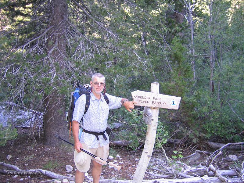 IMG_1811.JPG - Mike at trail junction to Silver Pass in the morning